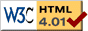 Denna sida har kontrollerats i enlighet med HTML 4.01-specifikationen.